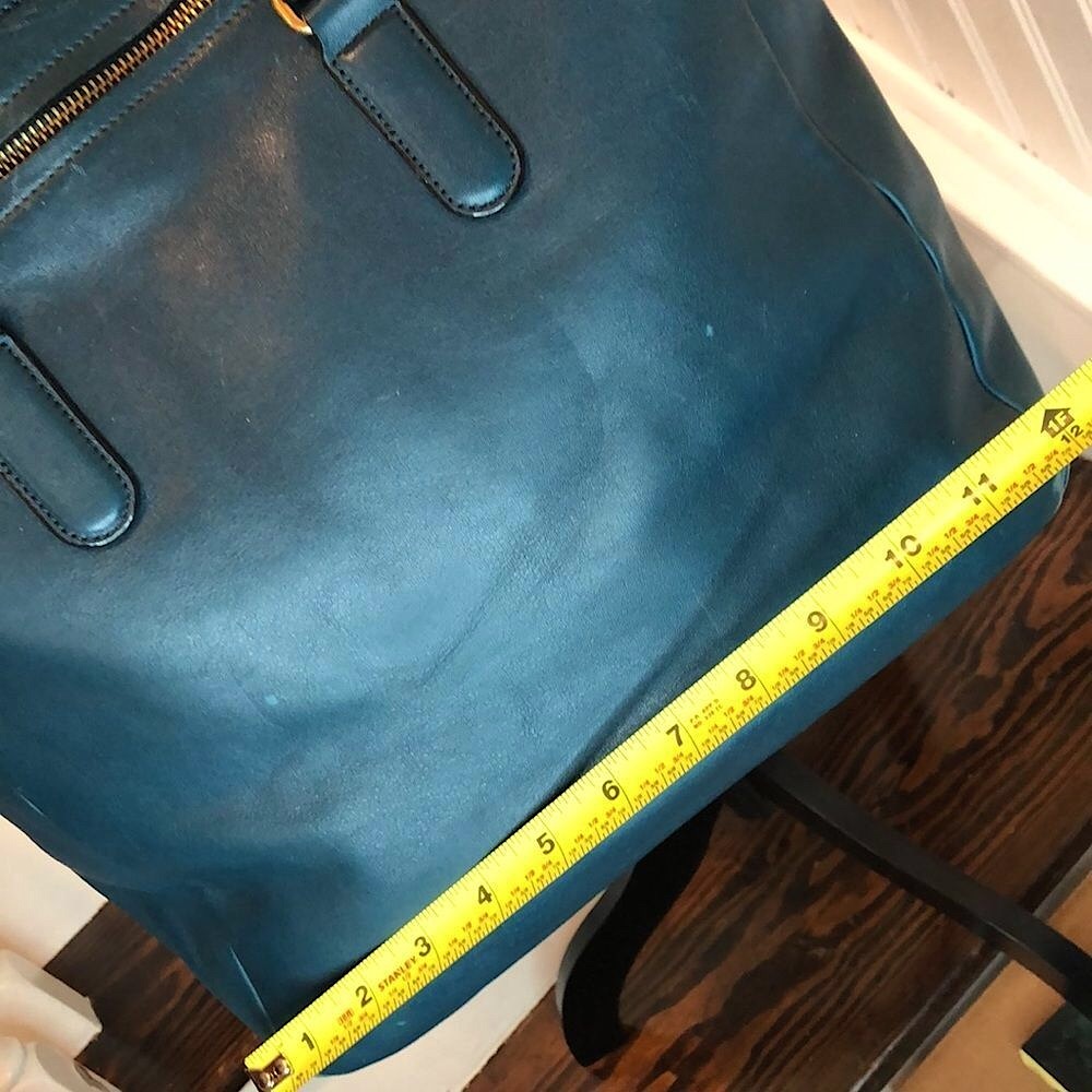 MARC JACOBS ‘Luna’ Teal Leather Top Handle Crossbody Tote Gold Hardware NWOT - Picture 13 of 17